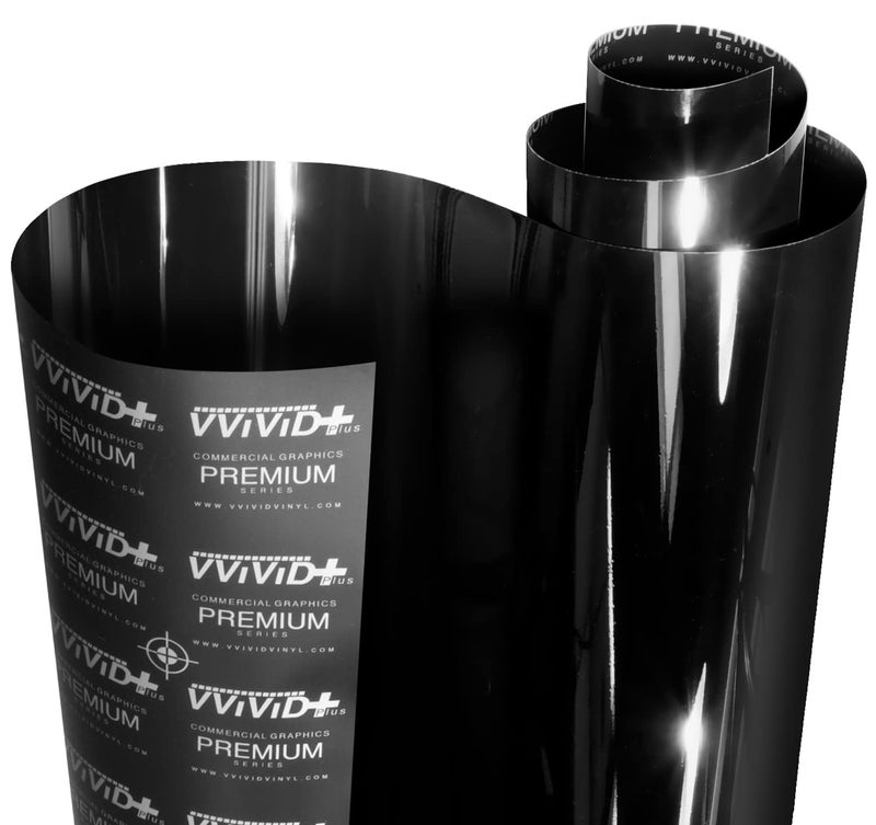 VViViD+ Ultra Gloss Premium Vinyl Car Wrap Film (1ft x 5ft  Gloss Piano Black) - Image 1